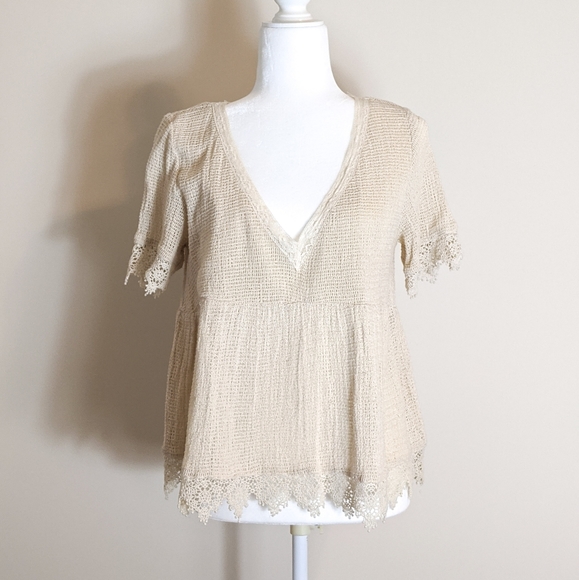 Zara Tops - ZARA Trafaluc Collection Crochet & Lace Blouse